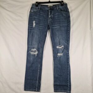 Y2K Free People Distressed Jeans‎ Womens 27 Grunge Indie Low Rise Denim